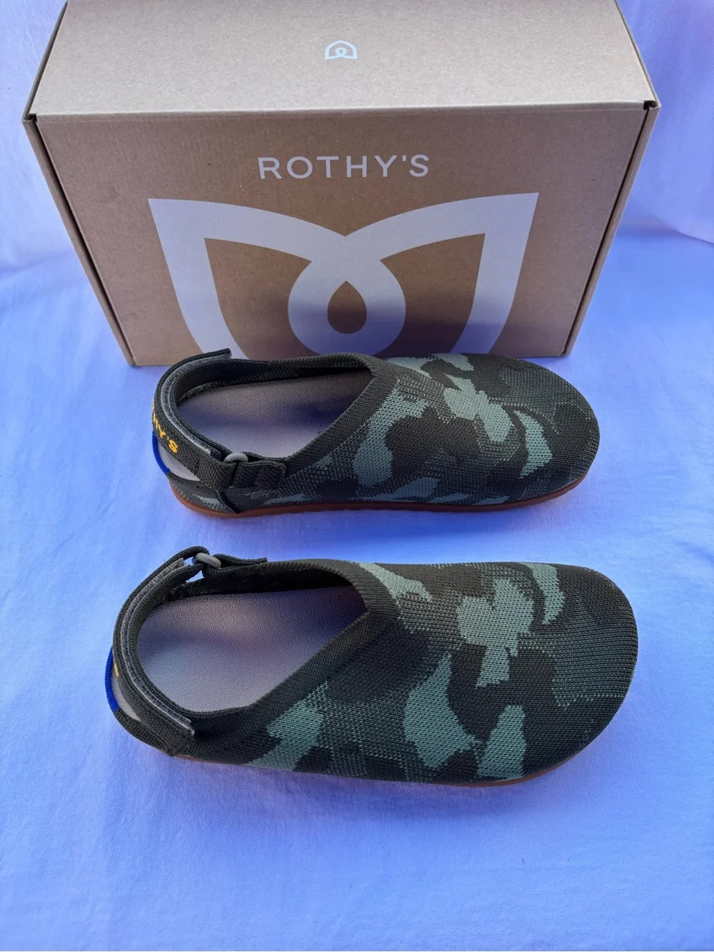 Rothy's Kids Camo Slip-On in Olive Green